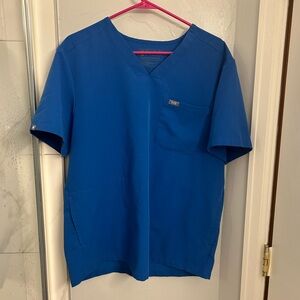 Figs Royal Blue One Pocket scrub top